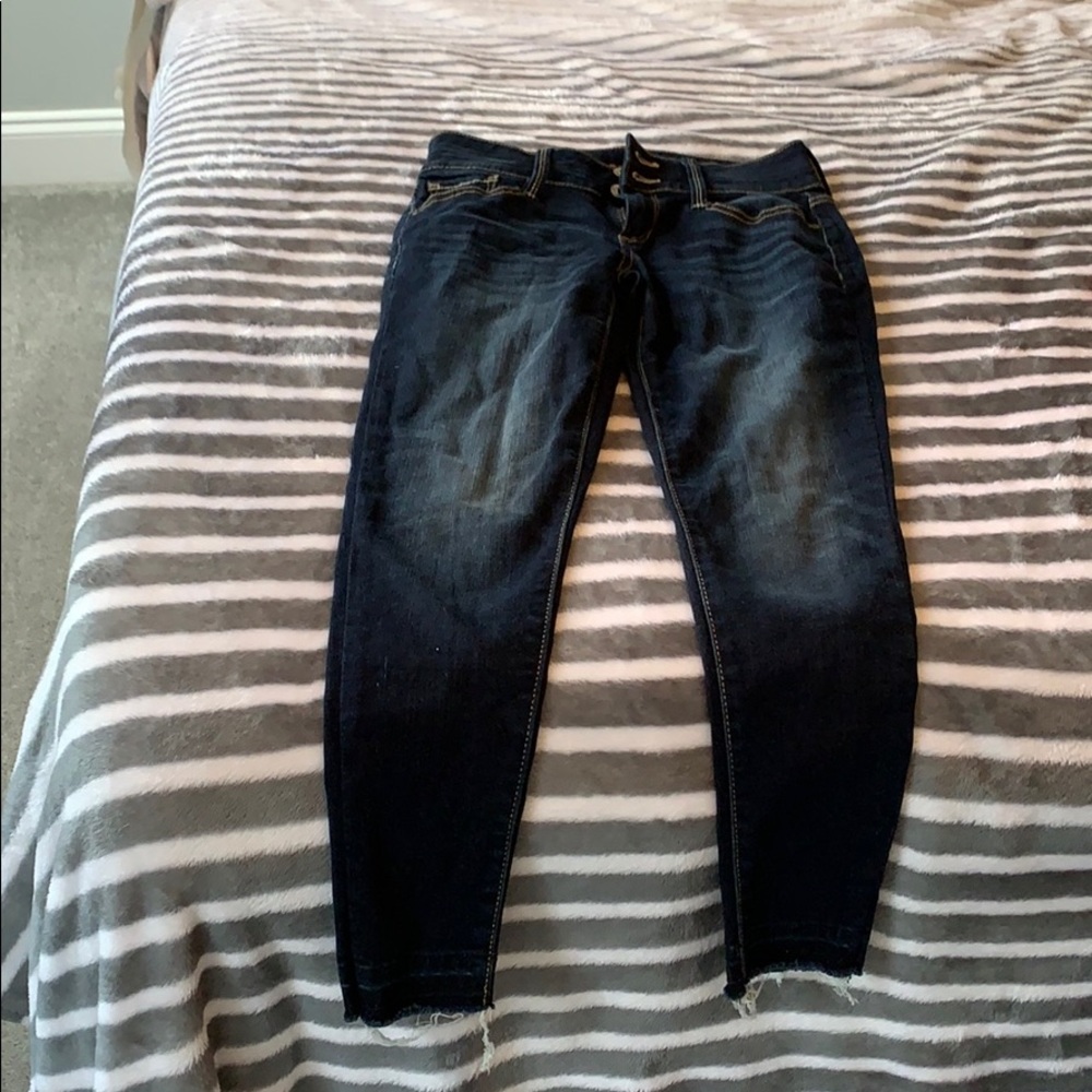 button up dark navy jeans